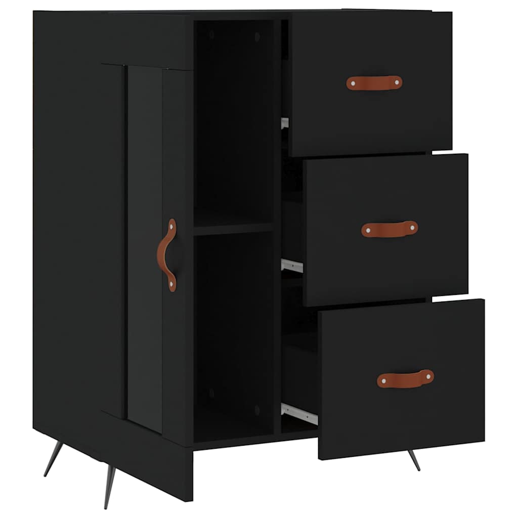vidaXL Servantă, negru, 69,5x34x90 cm, lemn compozit vidaXL Servantă, negru, 69,5x34x90 cm, lemn compozit