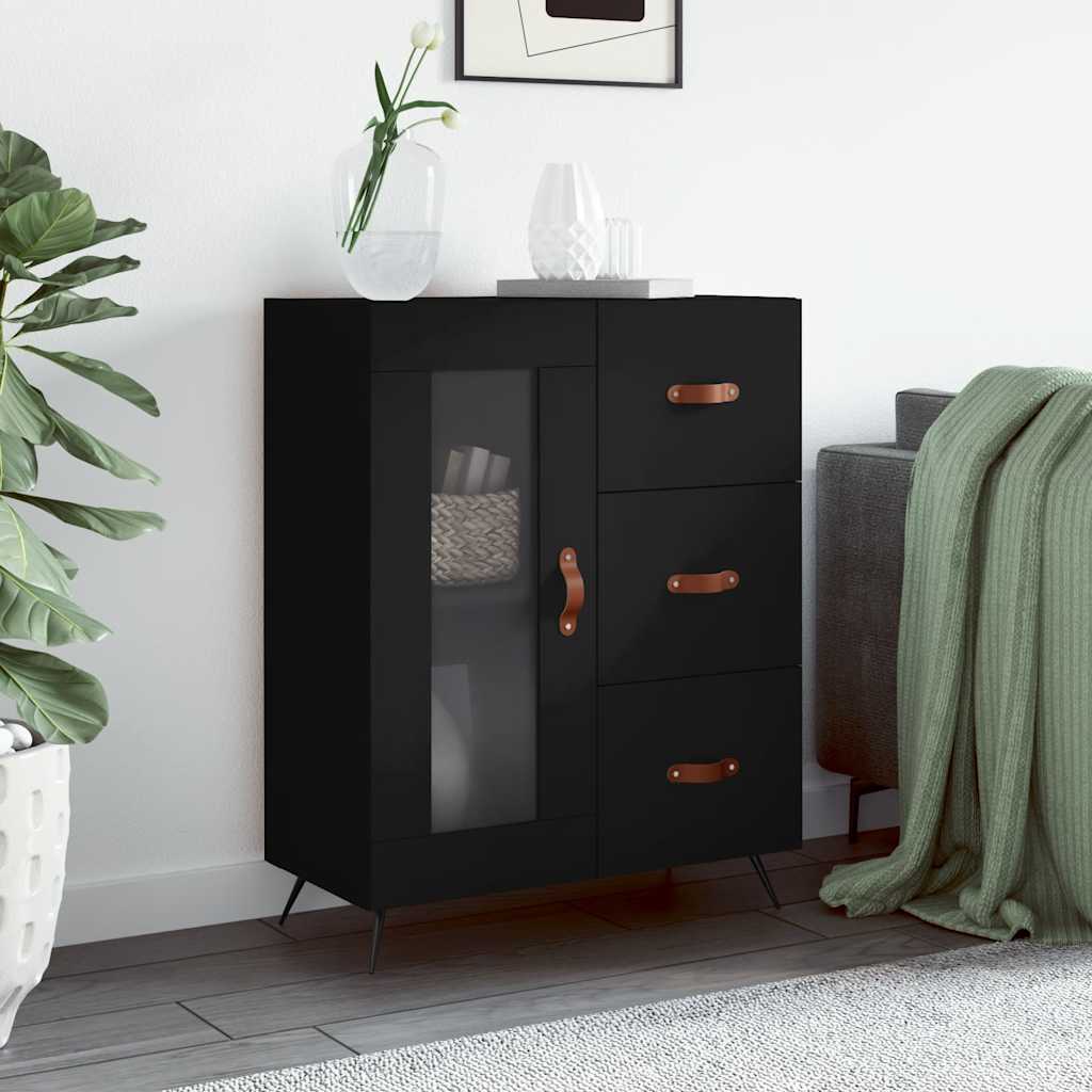 vidaXL Servantă, negru, 69,5x34x90 cm, lemn compozit vidaXL Servantă, negru, 69,5x34x90 cm, lemn compozit