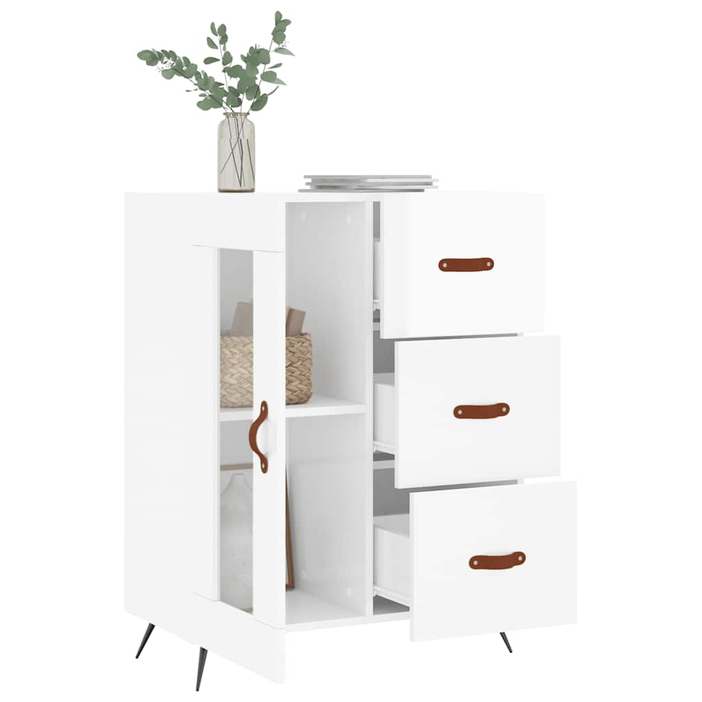 vidaXL Servantă, alb extralucios, 69,5x34x90 cm, lemn compozit vidaXL Servantă, alb extralucios, 69,5x34x90 cm, lemn compozit