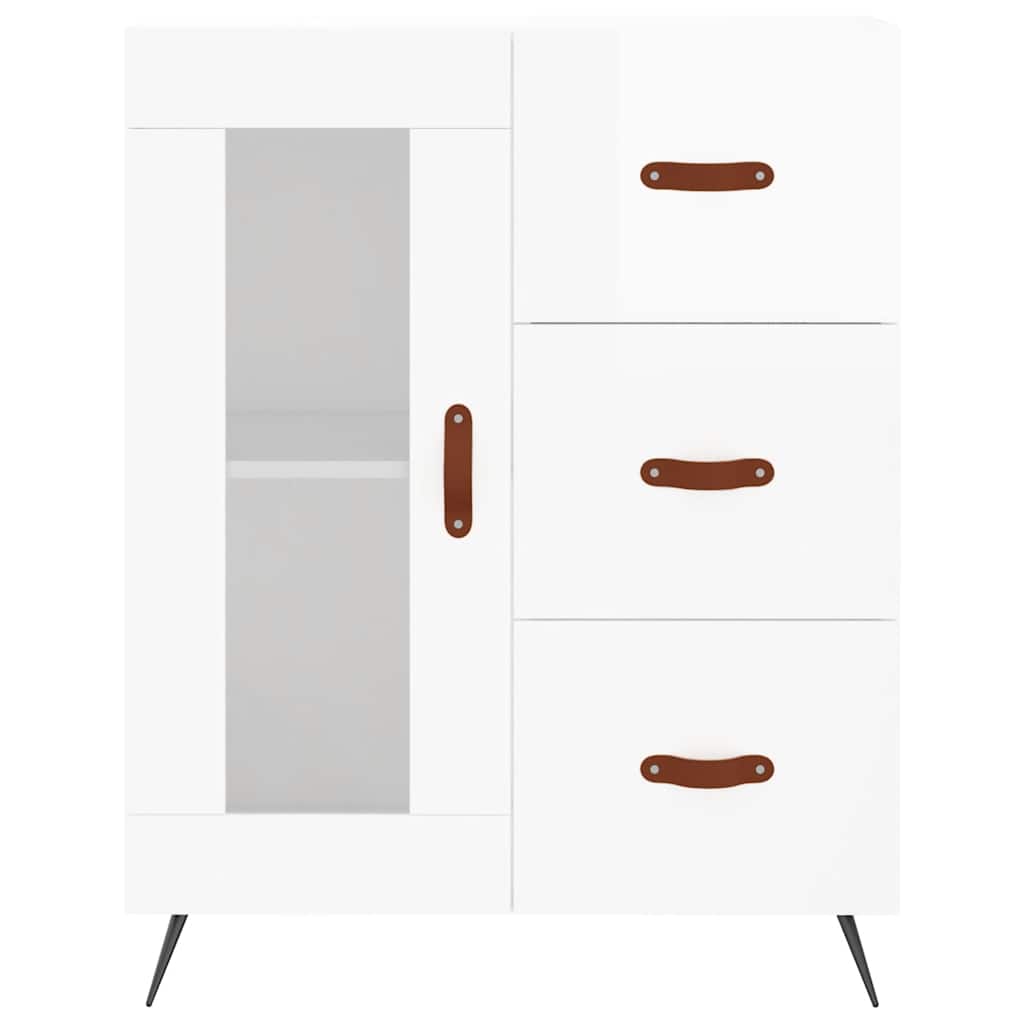 vidaXL Servantă, alb extralucios, 69,5x34x90 cm, lemn compozit vidaXL Servantă, alb extralucios, 69,5x34x90 cm, lemn compozit