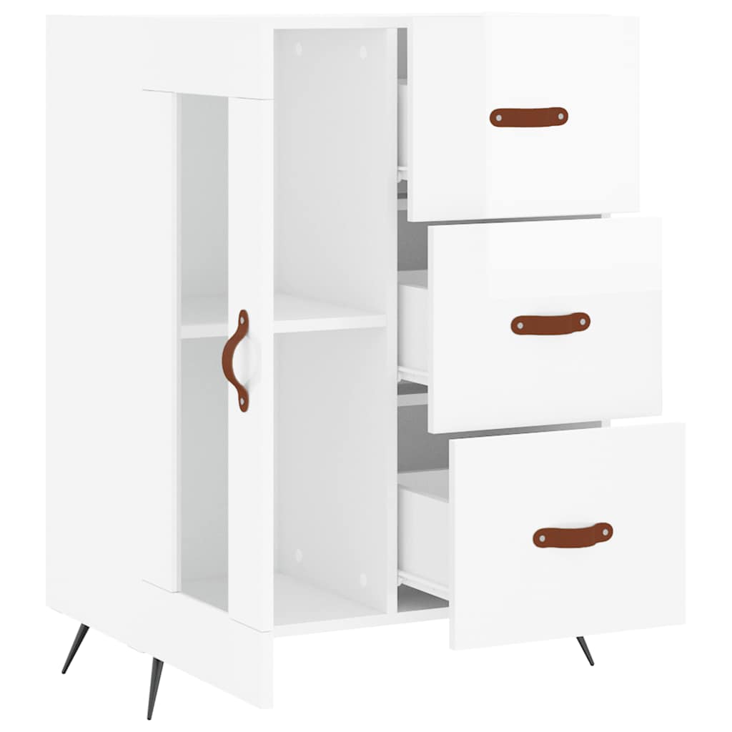 vidaXL Servantă, alb extralucios, 69,5x34x90 cm, lemn compozit vidaXL Servantă, alb extralucios, 69,5x34x90 cm, lemn compozit