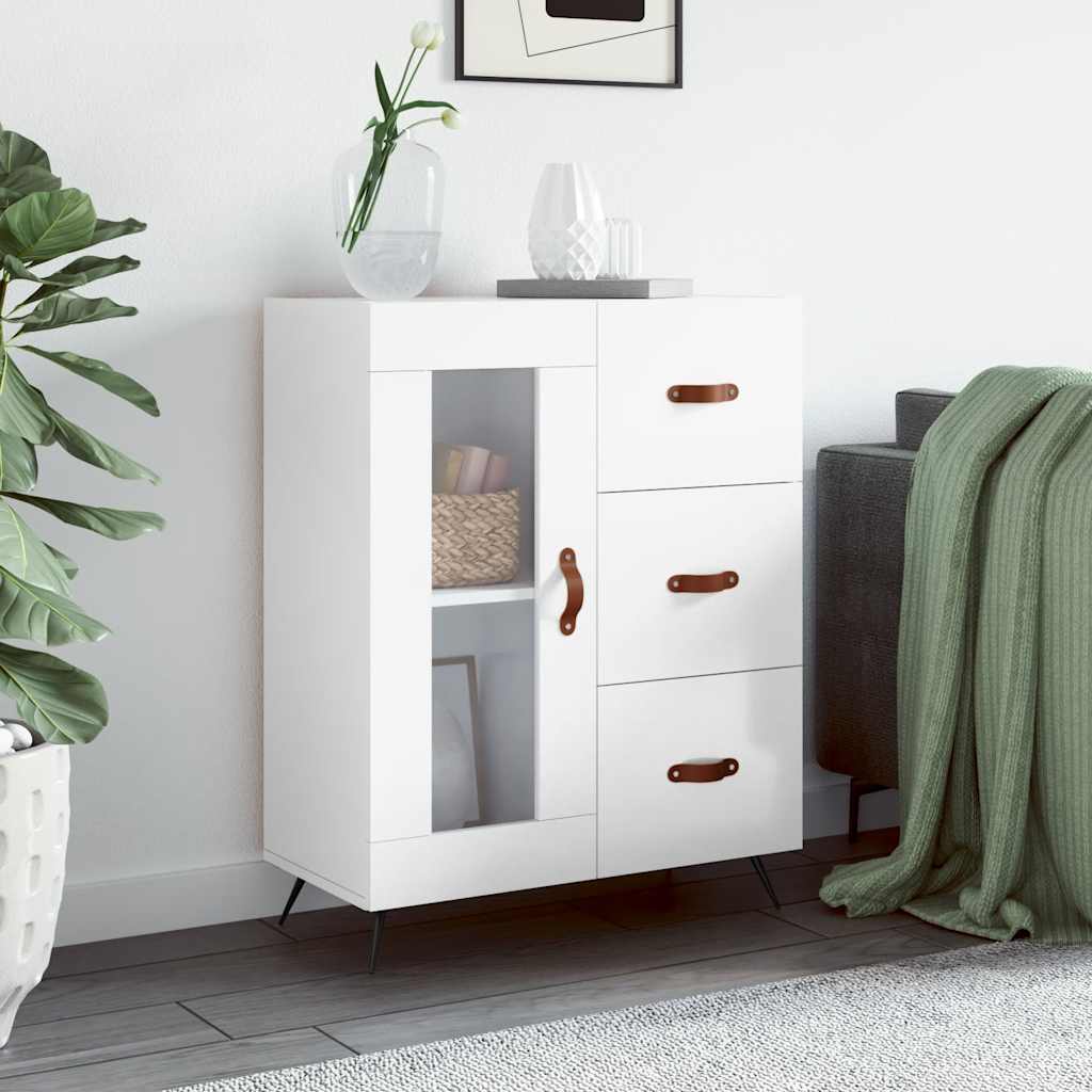 vidaXL Servantă, alb extralucios, 69,5x34x90 cm, lemn compozit vidaXL Servantă, alb extralucios, 69,5x34x90 cm, lemn compozit