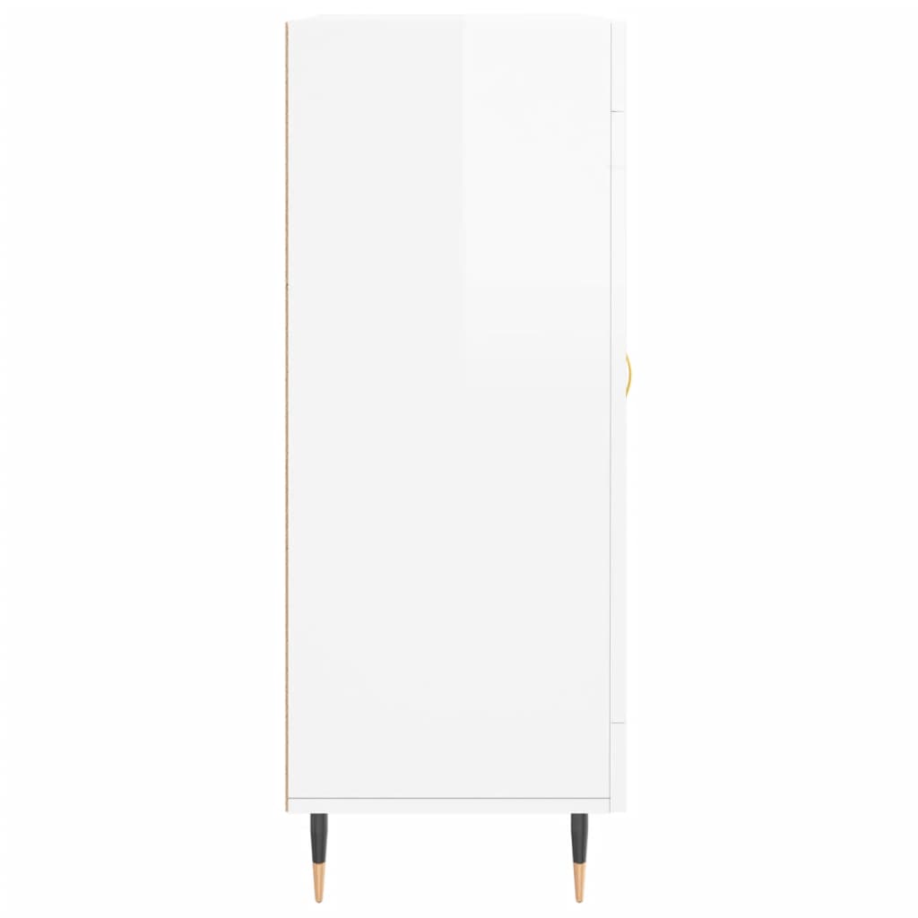 vidaXL Servantă, alb extralucios, 69,5x34x90 cm, lemn compozit