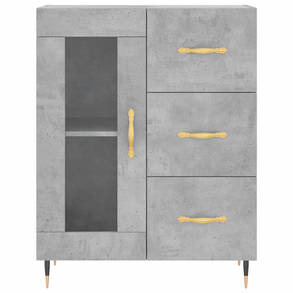 vidaXL Servantă, gri beton, 69,5x34x90 cm, lemn compozit