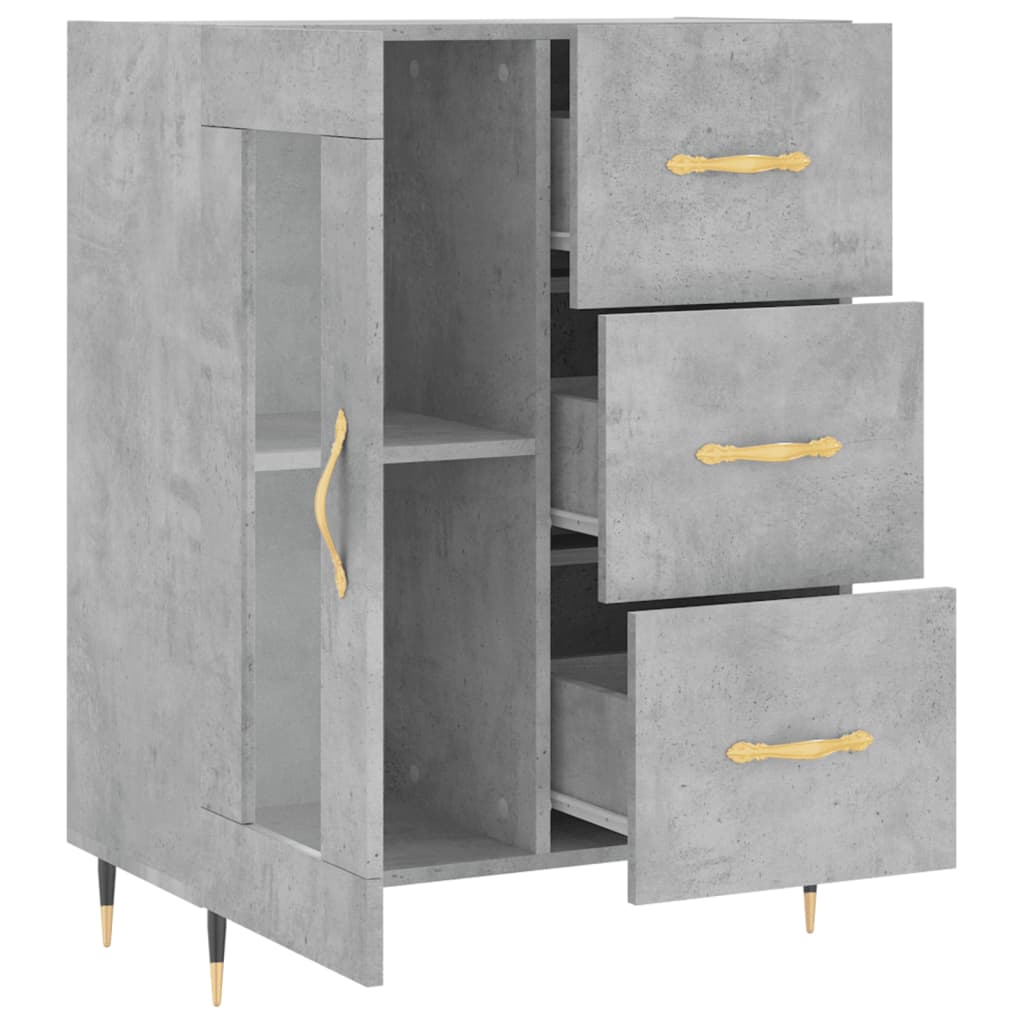 vidaXL Servantă, gri beton, 69,5x34x90 cm, lemn compozit