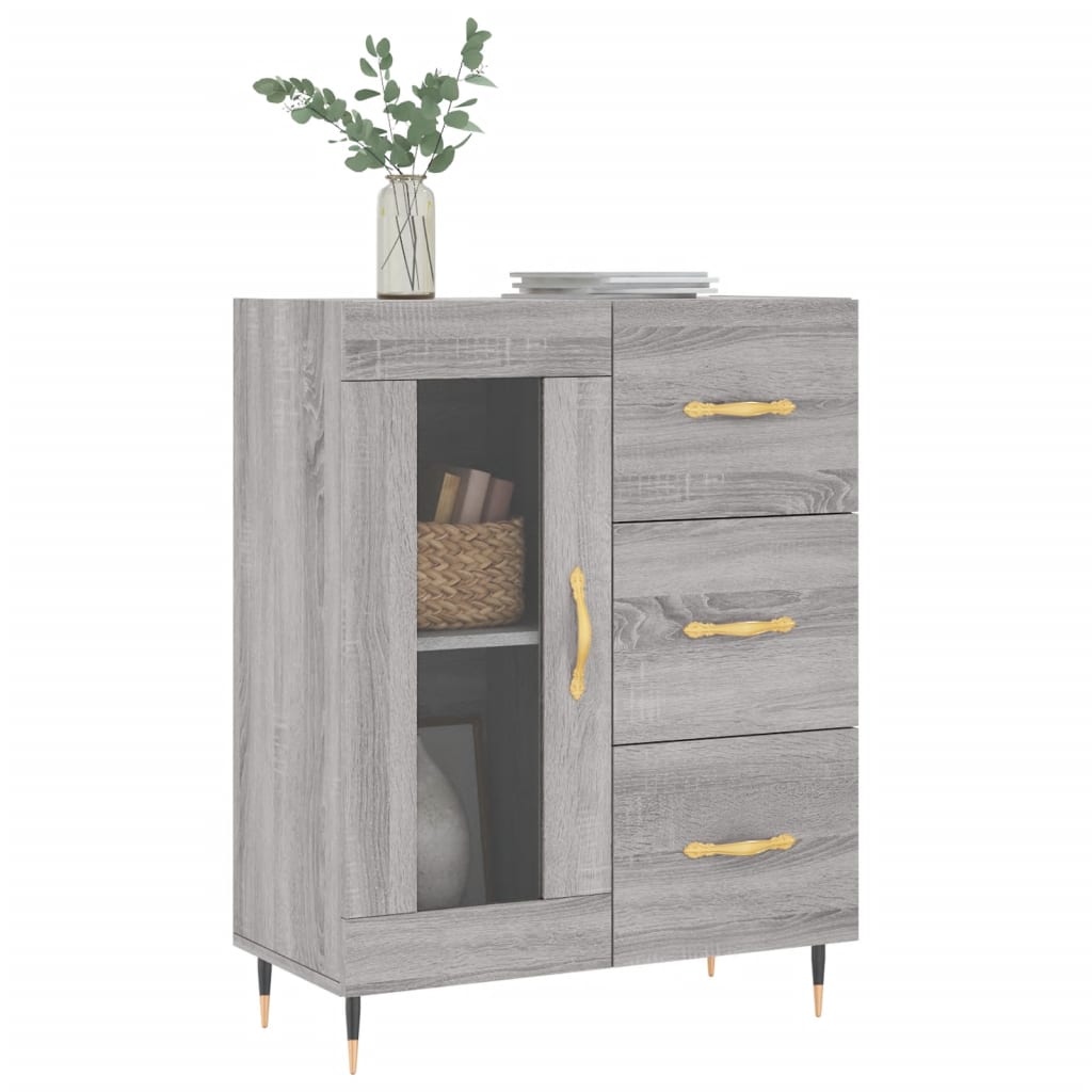 vidaXL Servantă, gri sonoma, 69,5x34x90 cm, lemn compozit