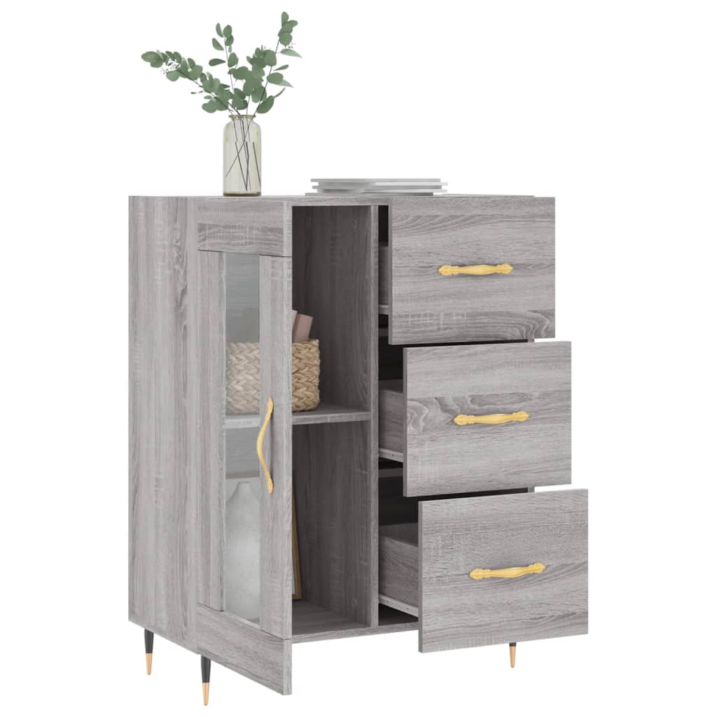 vidaXL Servantă, gri sonoma, 69,5x34x90 cm, lemn compozit