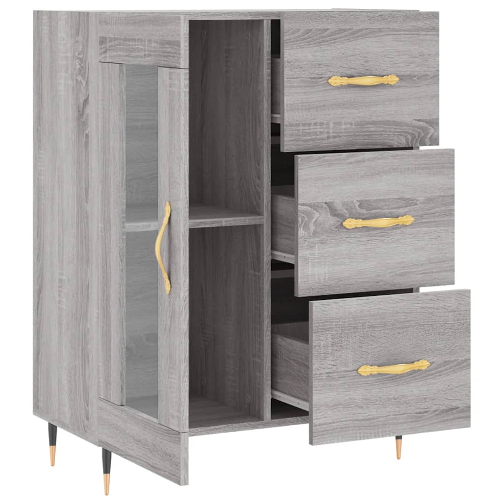 vidaXL Servantă, gri sonoma, 69,5x34x90 cm, lemn compozit
