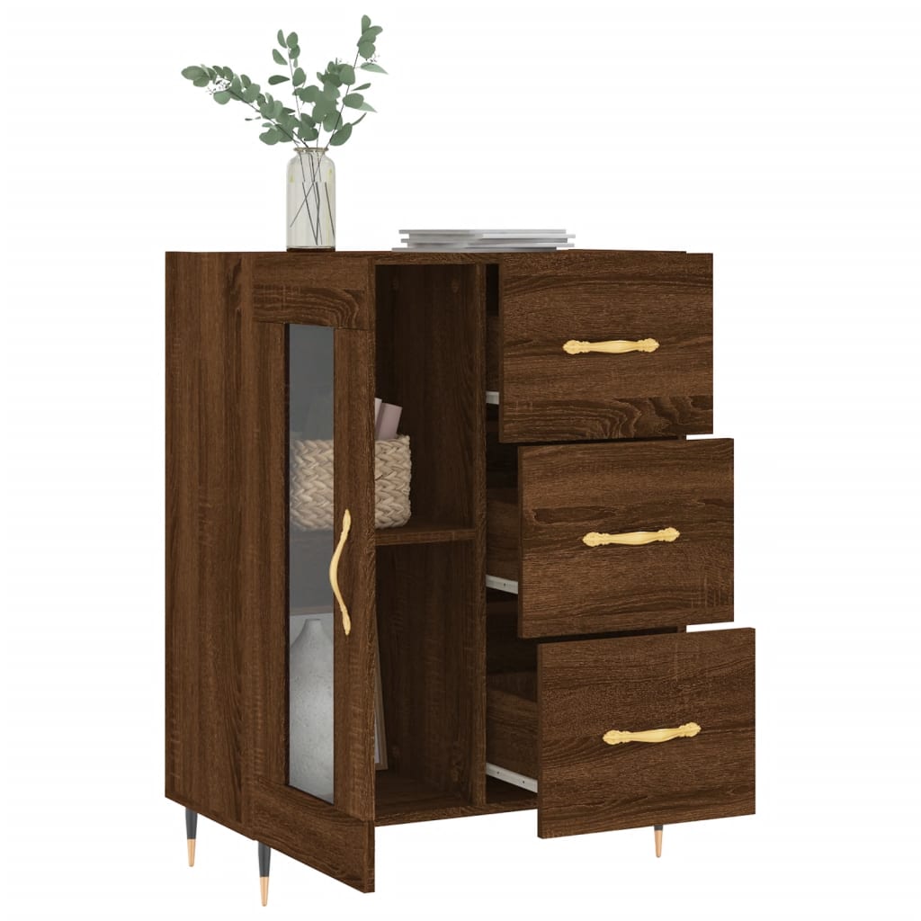 vidaXL Servantă, stejar maro, 69,5x34x90 cm, lemn prelucrat