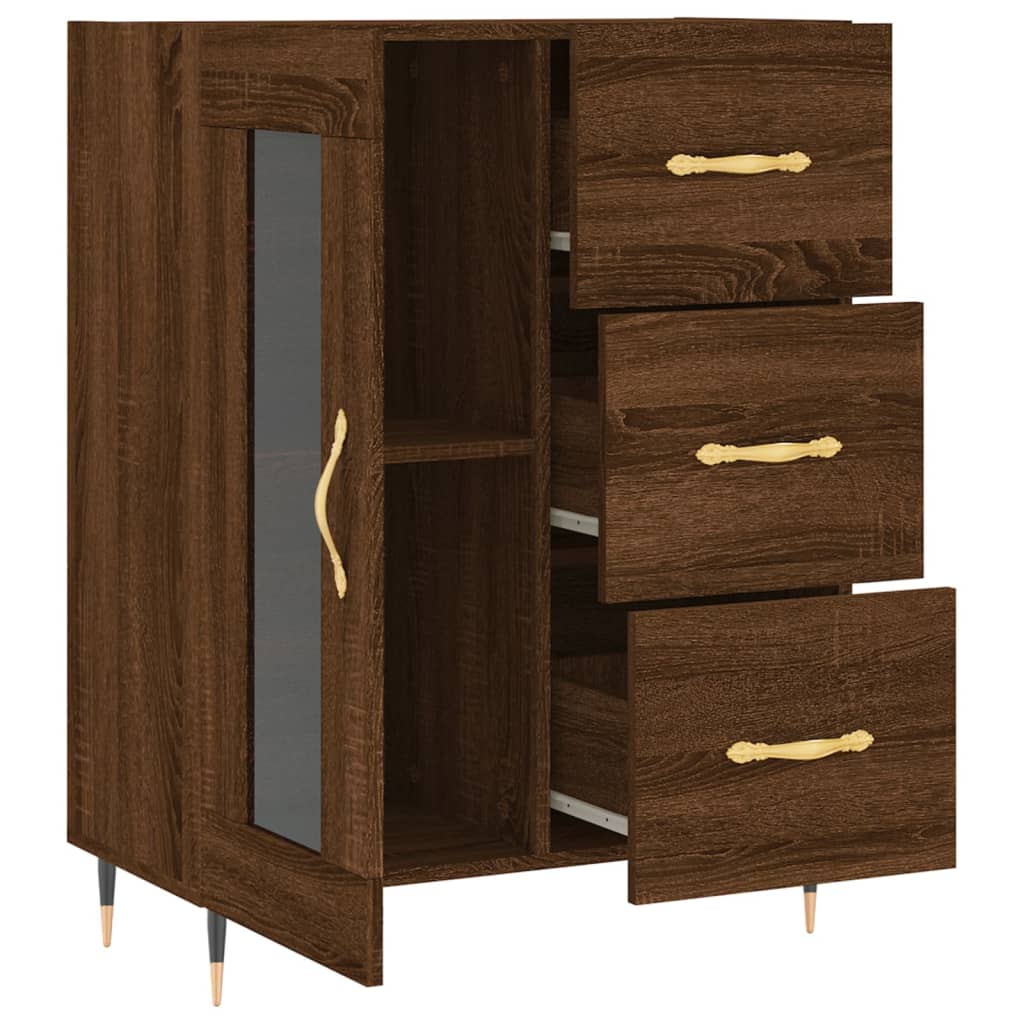 vidaXL Servantă, stejar maro, 69,5x34x90 cm, lemn prelucrat