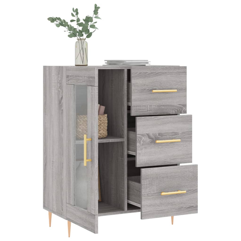 vidaXL Servantă, gri sonoma, 69,5x34x90 cm, lemn compozit