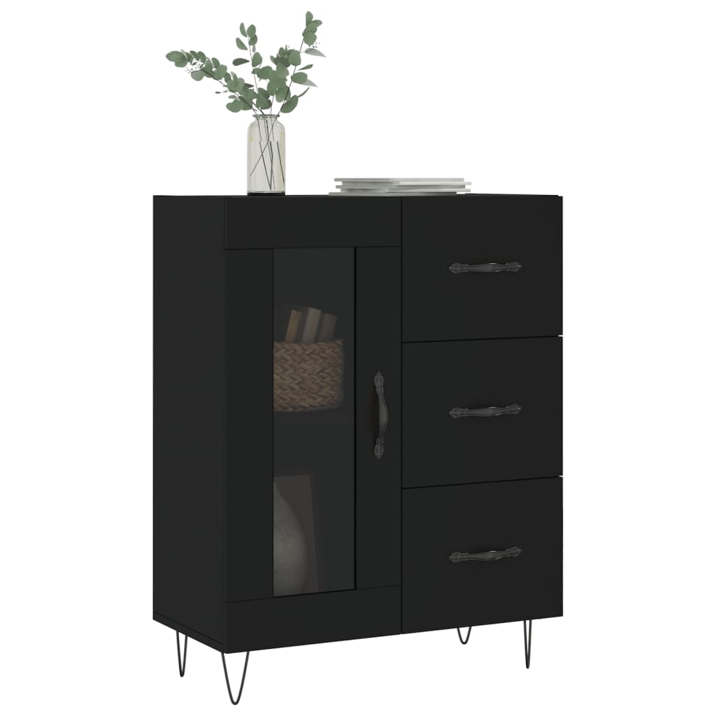 vidaXL Servantă, negru, 69,5x34x90 cm, lemn compozit vidaXL Servantă, negru, 69,5x34x90 cm, lemn compozit