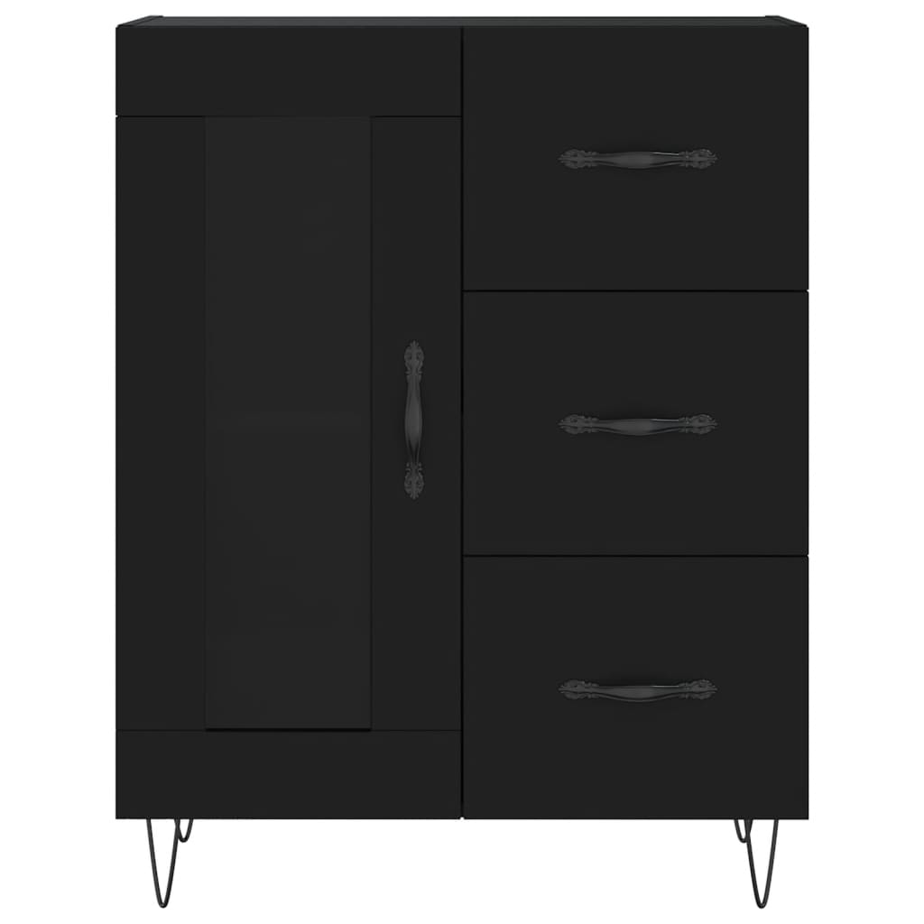 vidaXL Servantă, negru, 69,5x34x90 cm, lemn compozit vidaXL Servantă, negru, 69,5x34x90 cm, lemn compozit