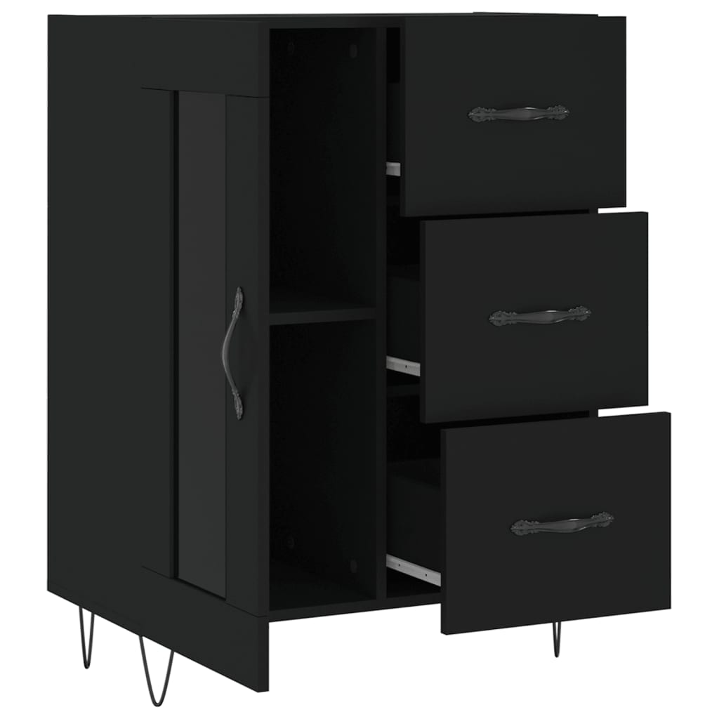 vidaXL Servantă, negru, 69,5x34x90 cm, lemn compozit vidaXL Servantă, negru, 69,5x34x90 cm, lemn compozit
