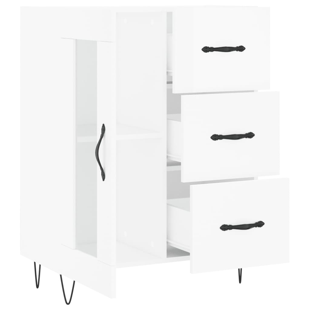 vidaXL Servantă, alb extralucios, 69,5x34x90 cm, lemn compozit