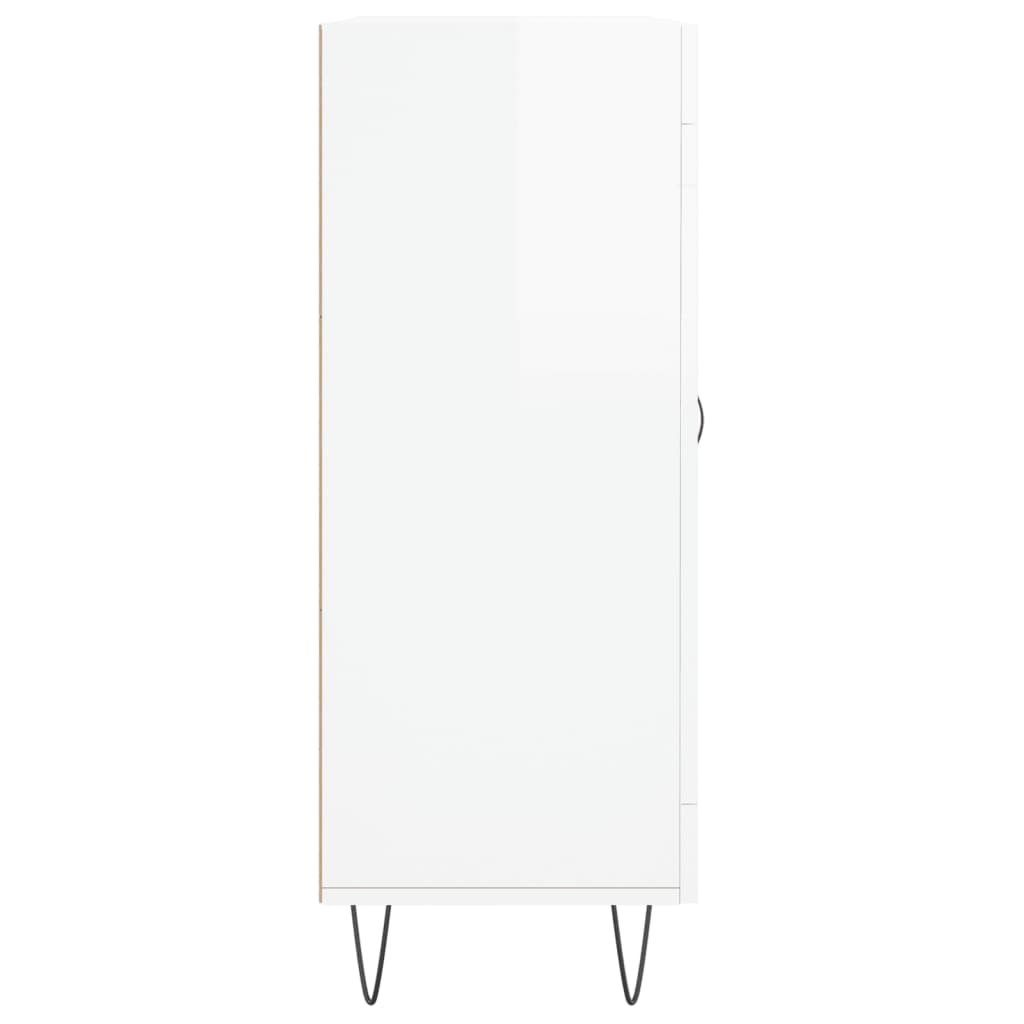 vidaXL Servantă, alb extralucios, 69,5x34x90 cm, lemn compozit