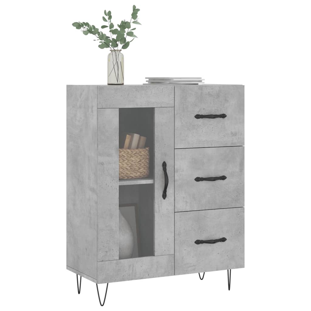 vidaXL Servantă, gri beton, 69,5x34x90 cm, lemn compozit vidaXL Servantă, gri beton, 69,5x34x90 cm, lemn compozit