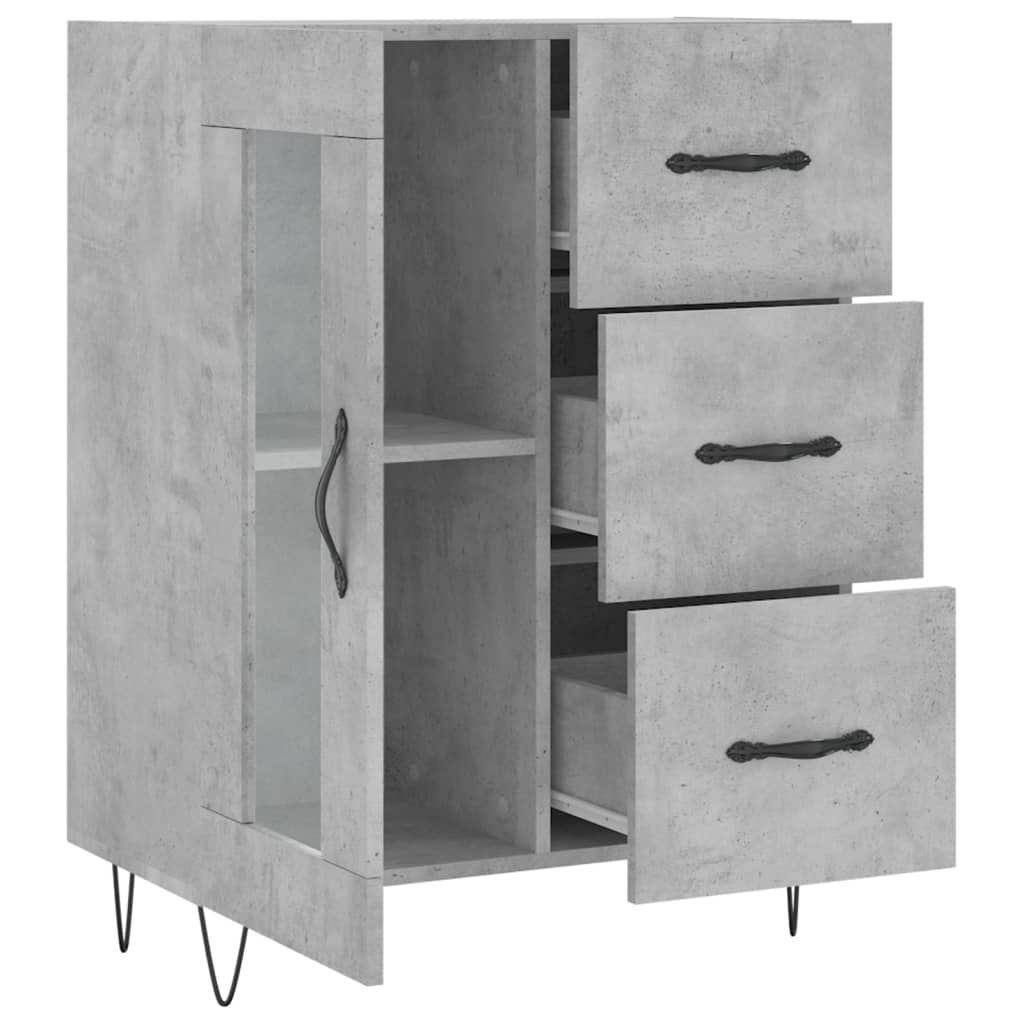 vidaXL Servantă, gri beton, 69,5x34x90 cm, lemn compozit vidaXL Servantă, gri beton, 69,5x34x90 cm, lemn compozit