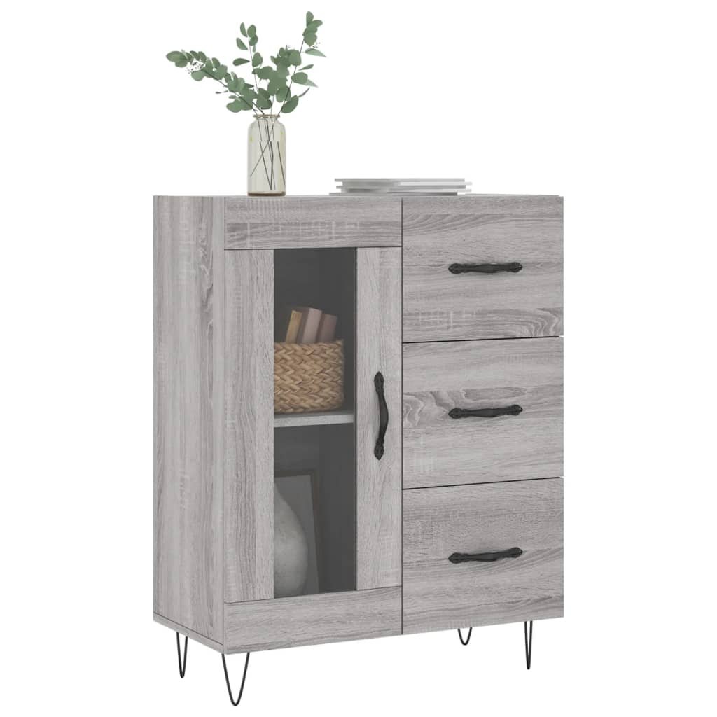vidaXL Servantă, gri sonoma, 69,5x34x90 cm, lemn compozit