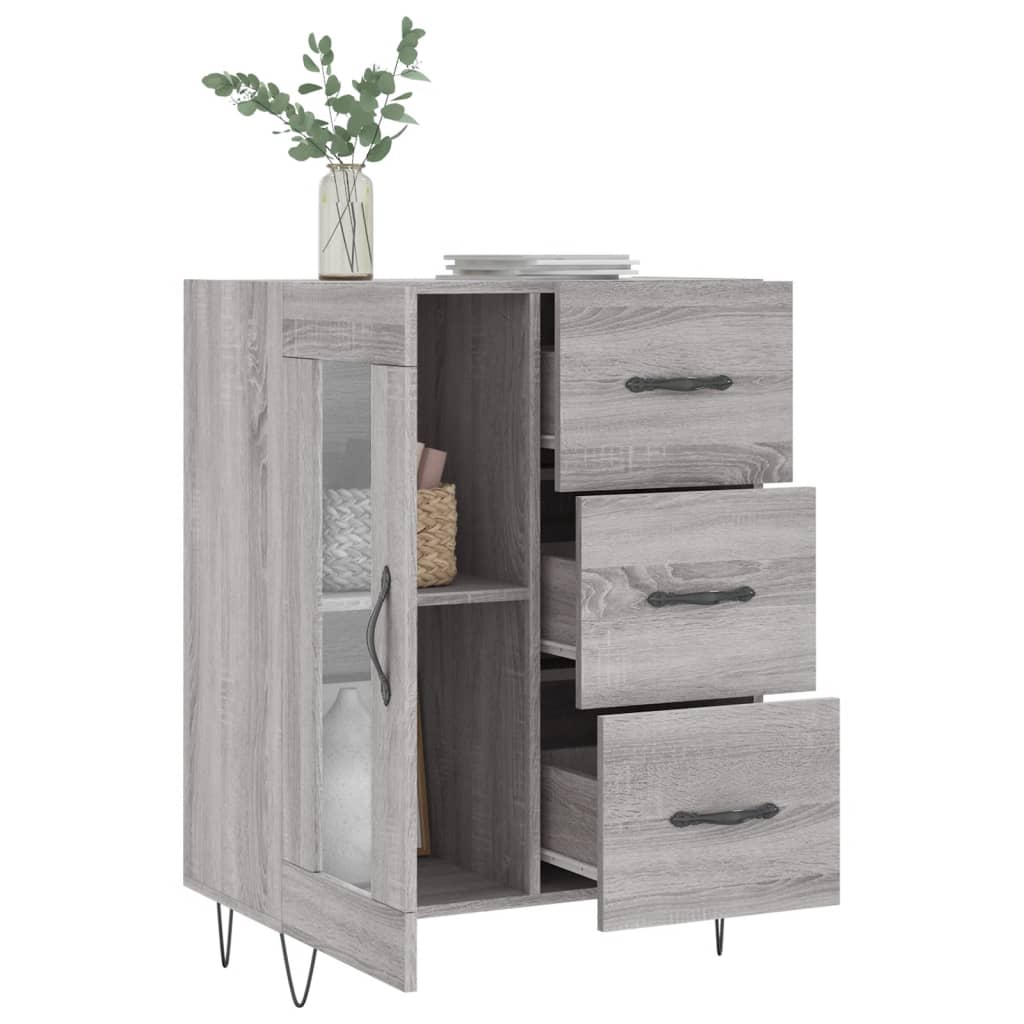 vidaXL Servantă, gri sonoma, 69,5x34x90 cm, lemn compozit