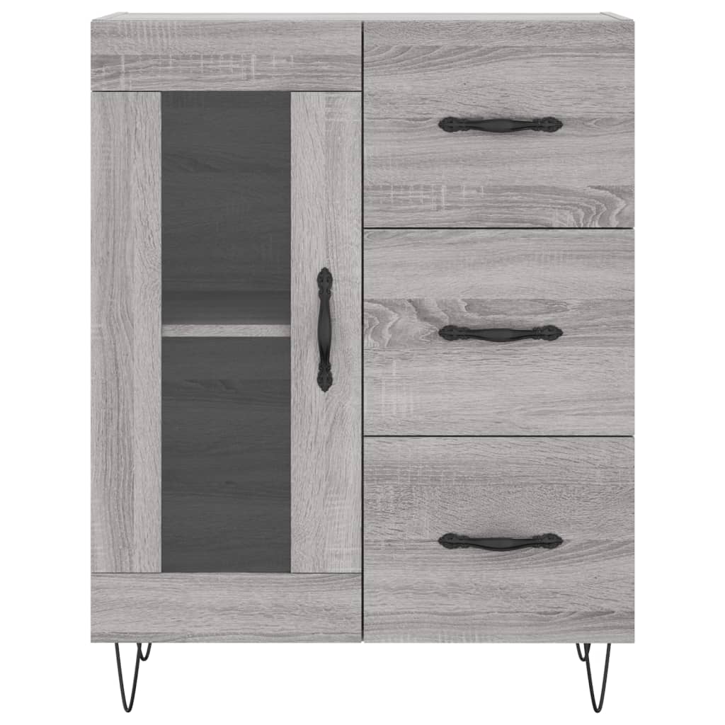 vidaXL Servantă, gri sonoma, 69,5x34x90 cm, lemn compozit