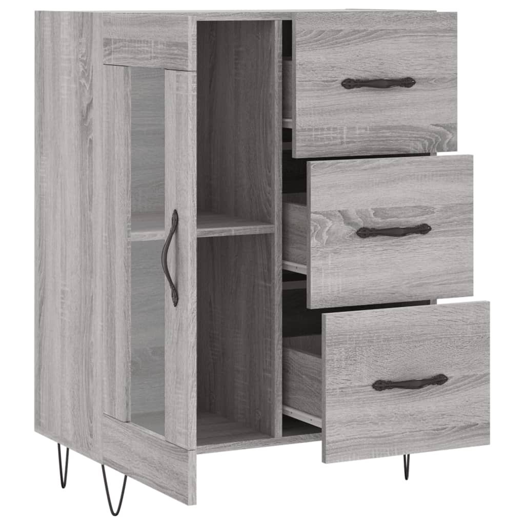 vidaXL Servantă, gri sonoma, 69,5x34x90 cm, lemn compozit