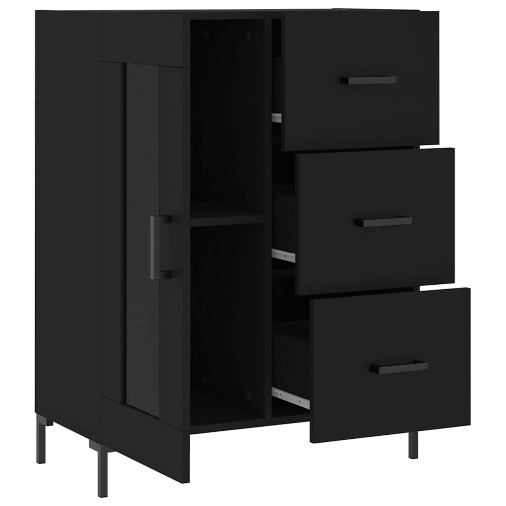 vidaXL Servantă, negru, 69,5x34x90 cm, lemn compozit