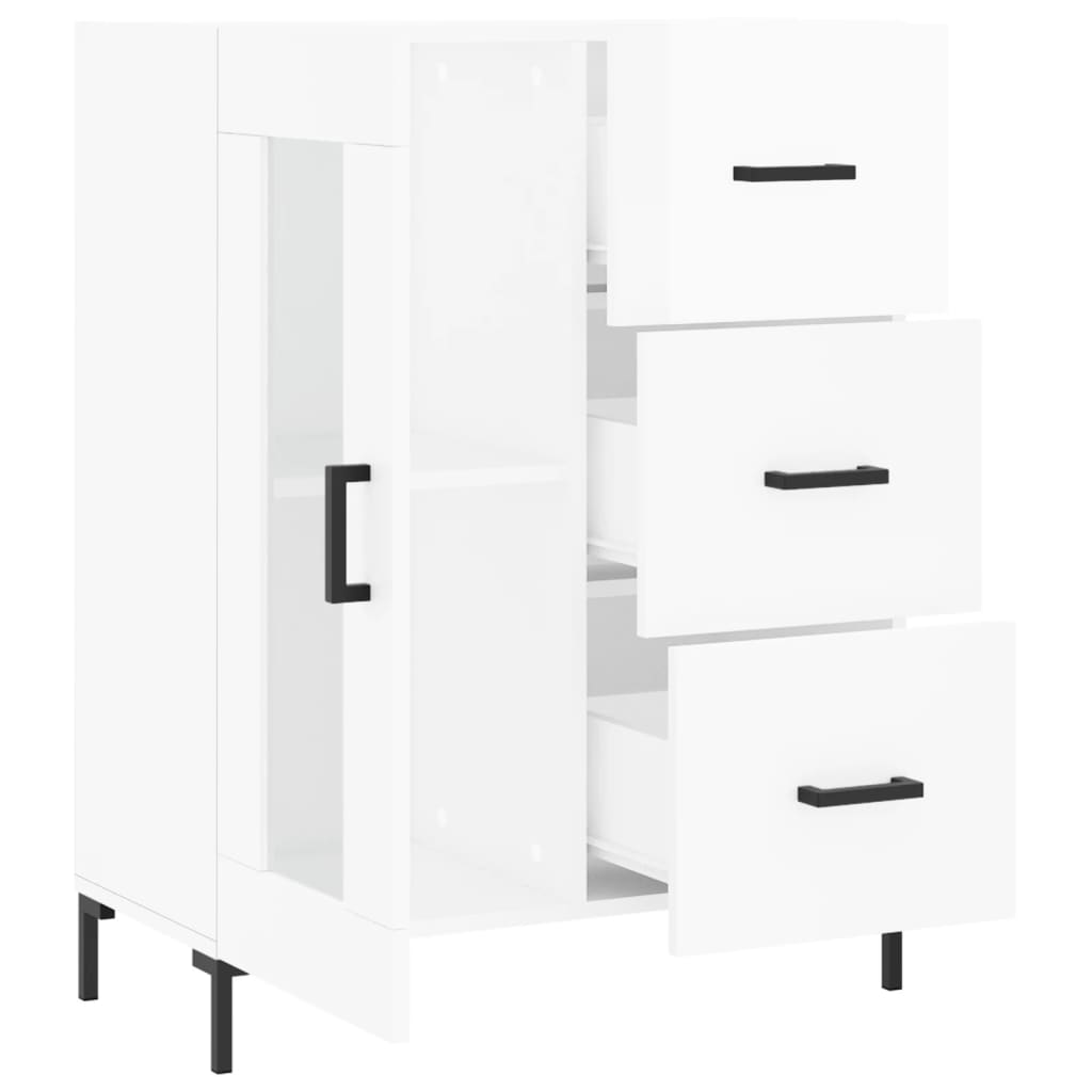 vidaXL Servantă, alb extralucios, 69,5x34x90 cm, lemn compozit vidaXL Servantă, alb extralucios, 69,5x34x90 cm, lemn compozit