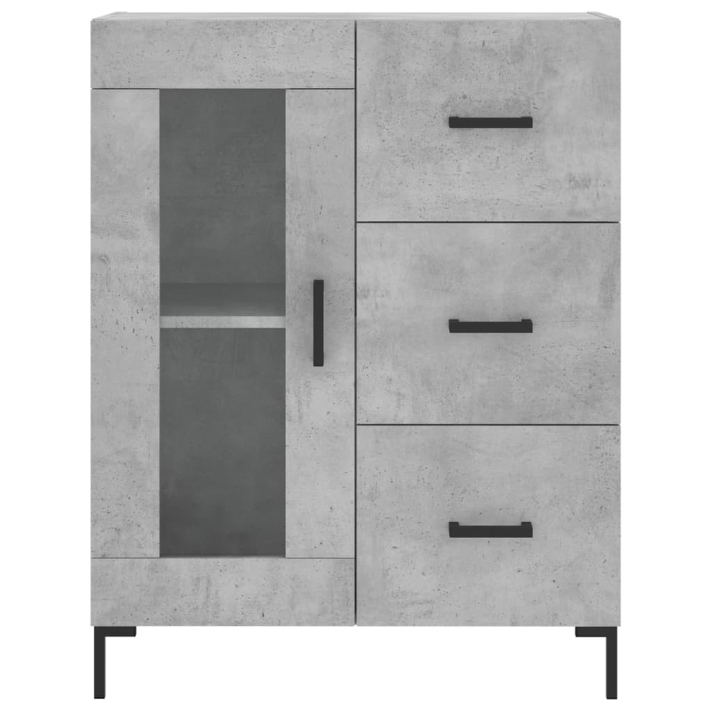 vidaXL Servantă, gri beton, 69,5x34x90 cm, lemn compozit