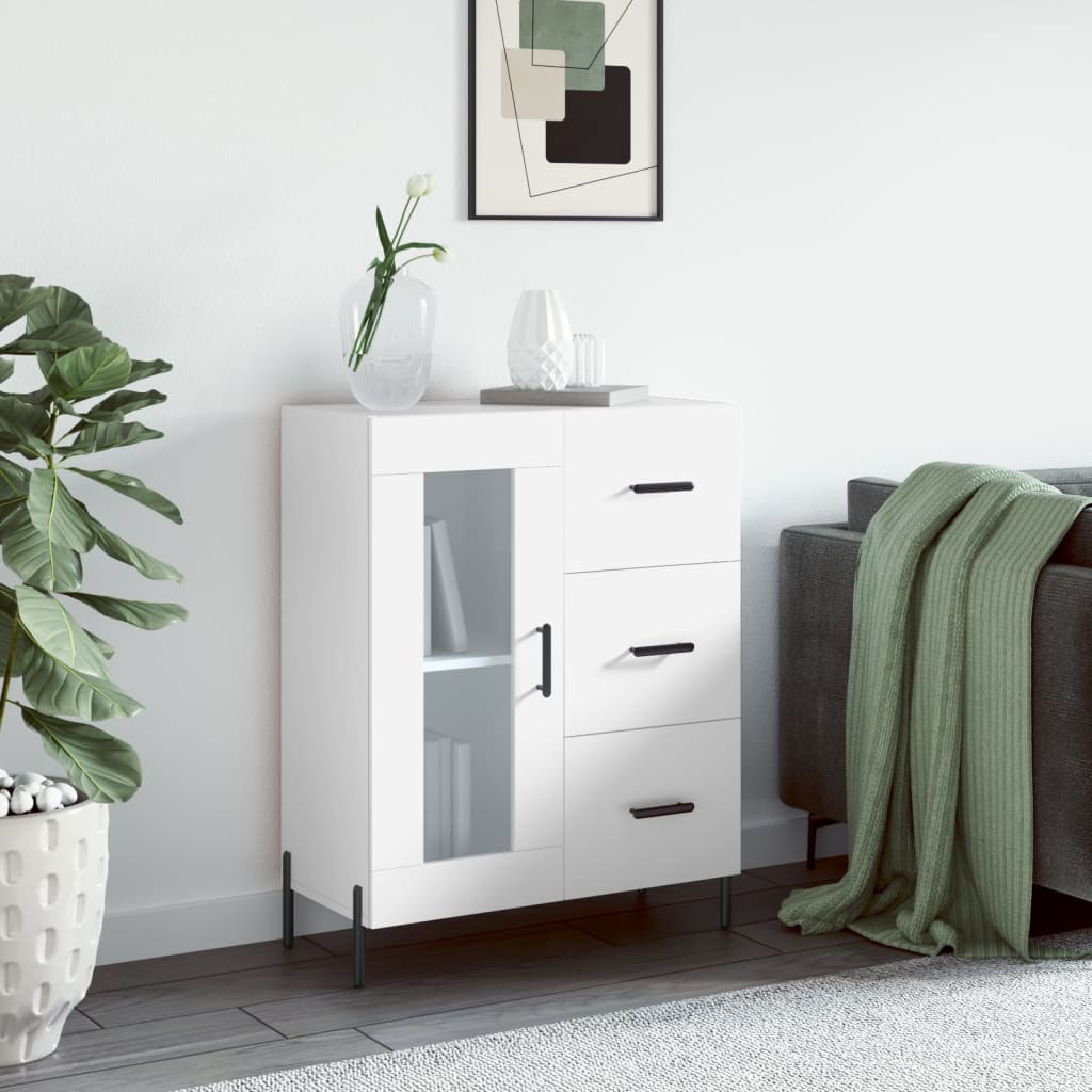 vidaXL Servantă, alb, 69,5x34x90 cm, lemn compozit vidaXL Servantă, alb, 69,5x34x90 cm, lemn compozit