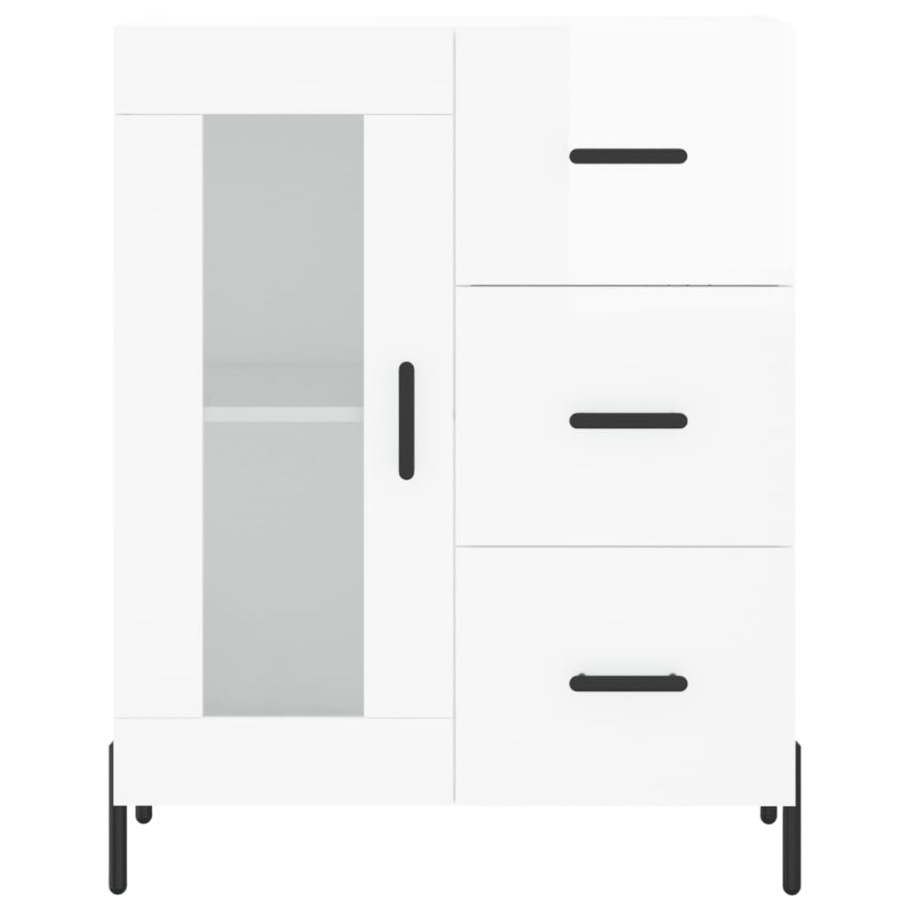 vidaXL Servantă, alb extralucios, 69,5x34x90 cm, lemn compozit vidaXL Servantă, alb extralucios, 69,5x34x90 cm, lemn compozit