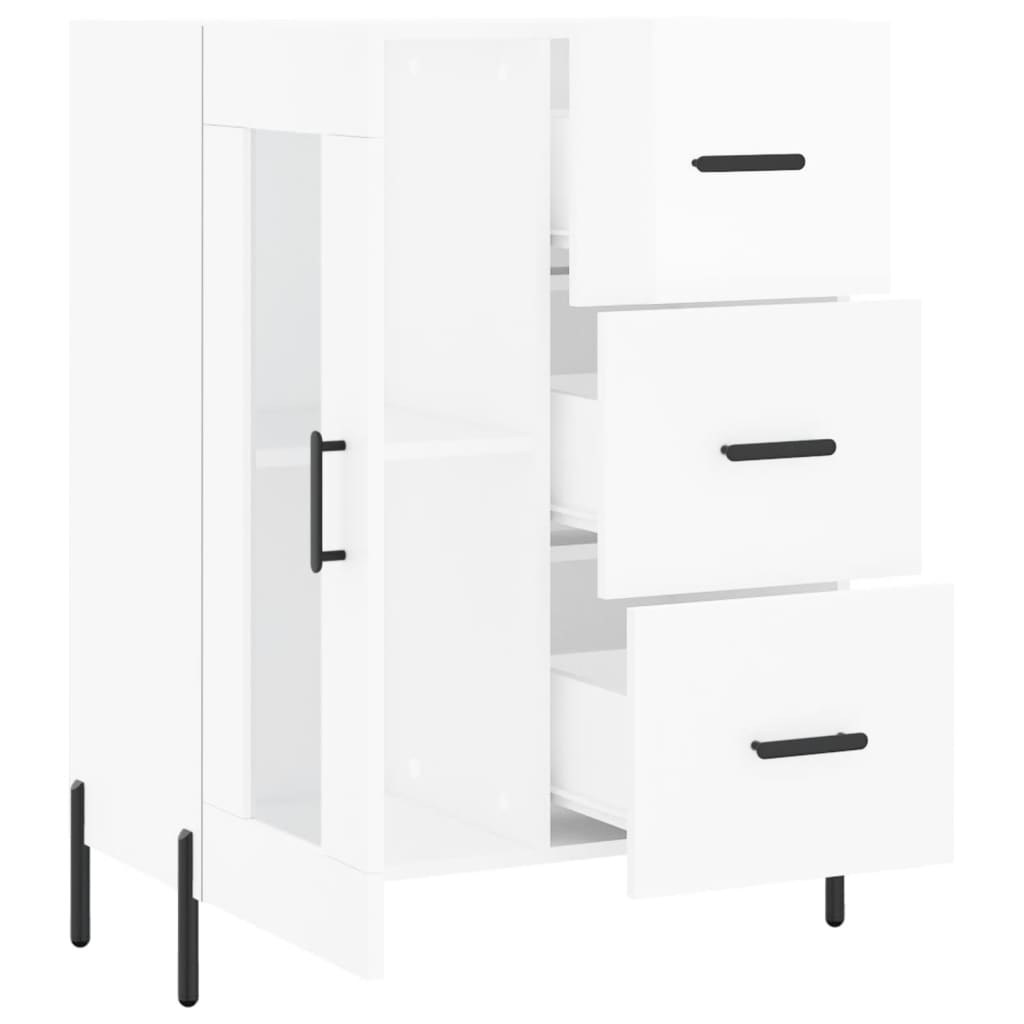 vidaXL Servantă, alb extralucios, 69,5x34x90 cm, lemn compozit vidaXL Servantă, alb extralucios, 69,5x34x90 cm, lemn compozit