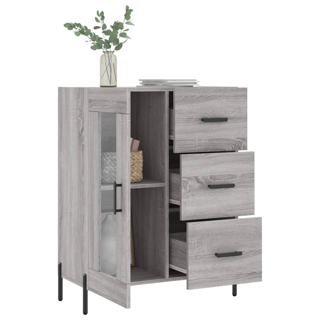 vidaXL Servantă, gri sonoma, 69,5x34x90 cm, lemn compozit