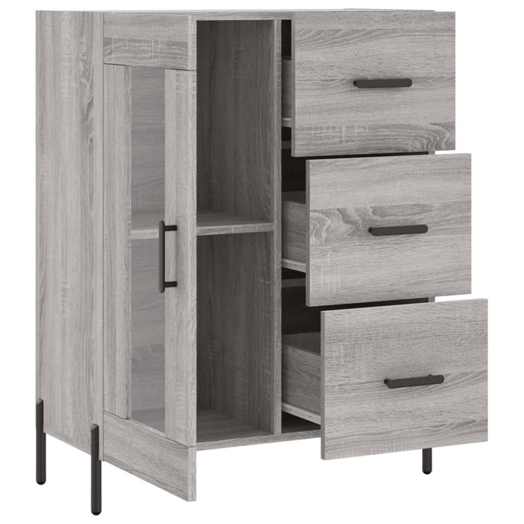 vidaXL Servantă, gri sonoma, 69,5x34x90 cm, lemn compozit