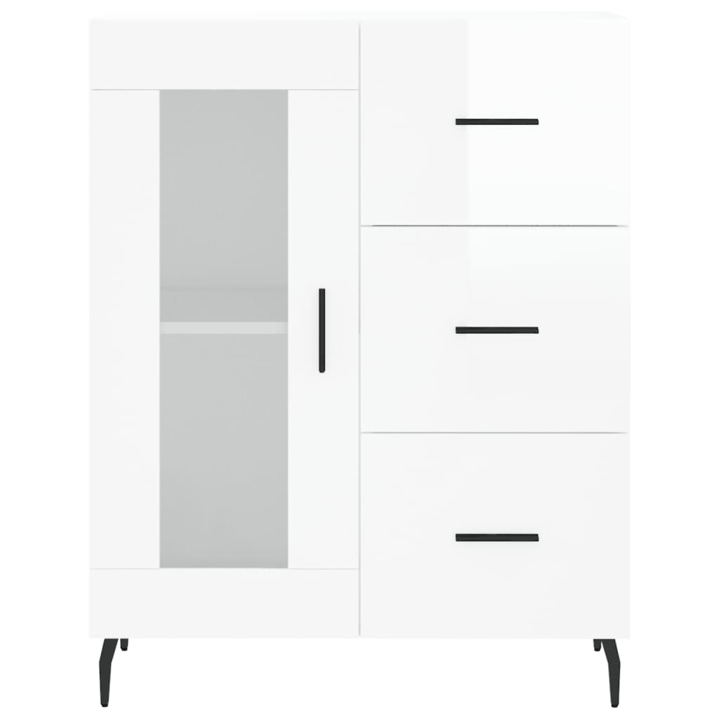 vidaXL Servantă, alb extralucios, 69,5x34x90 cm, lemn compozit vidaXL Servantă, alb extralucios, 69,5x34x90 cm, lemn compozit
