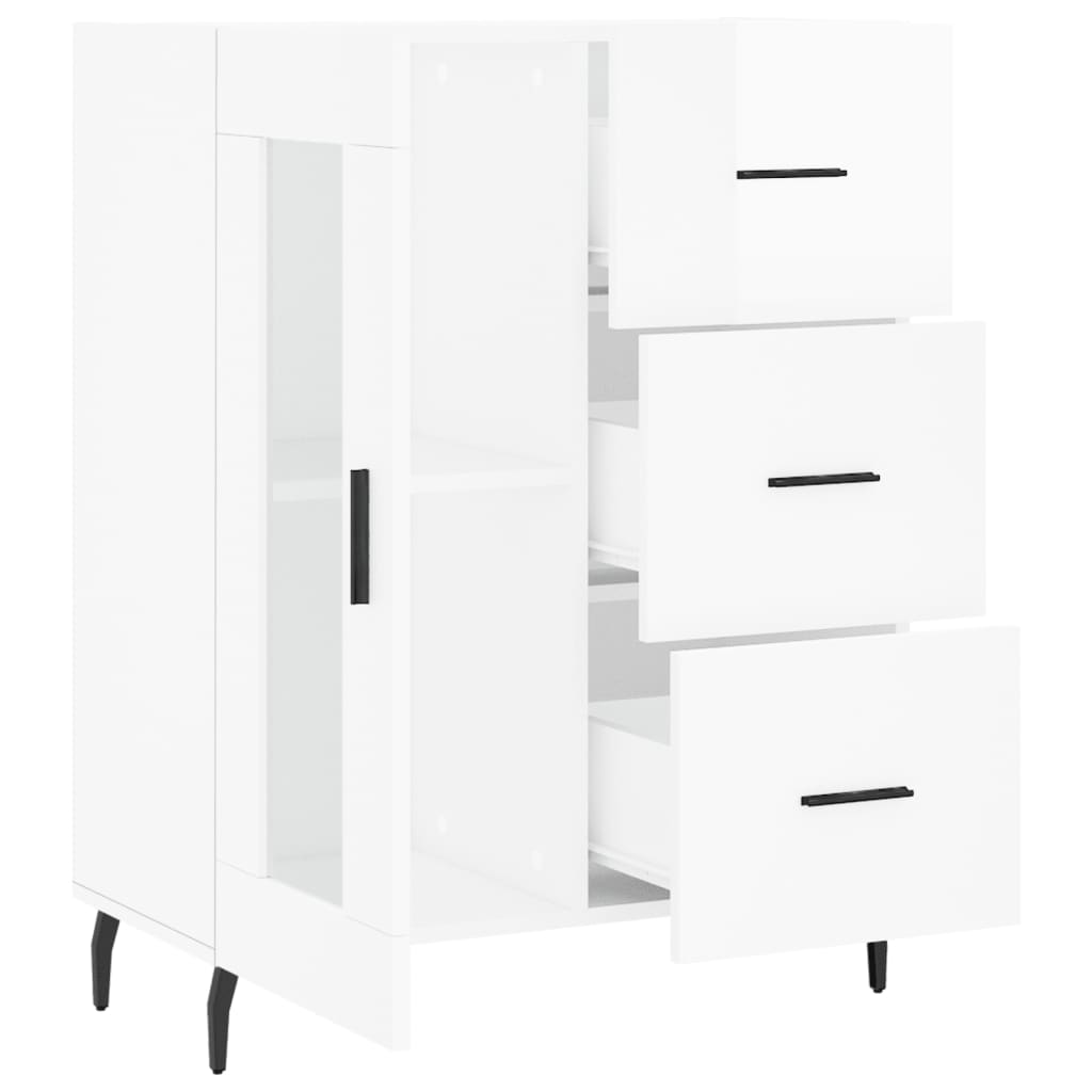 vidaXL Servantă, alb extralucios, 69,5x34x90 cm, lemn compozit vidaXL Servantă, alb extralucios, 69,5x34x90 cm, lemn compozit