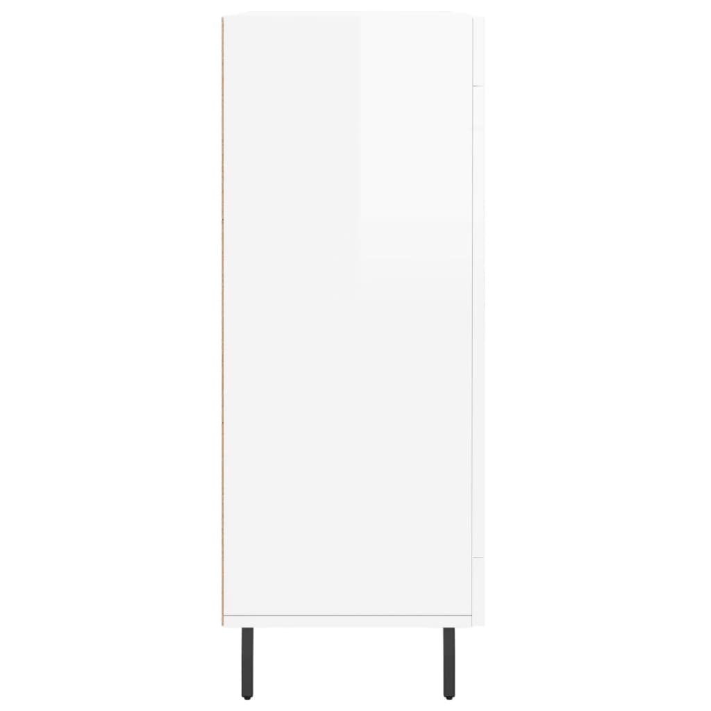 vidaXL Servantă, alb extralucios, 69,5x34x90 cm, lemn compozit vidaXL Servantă, alb extralucios, 69,5x34x90 cm, lemn compozit