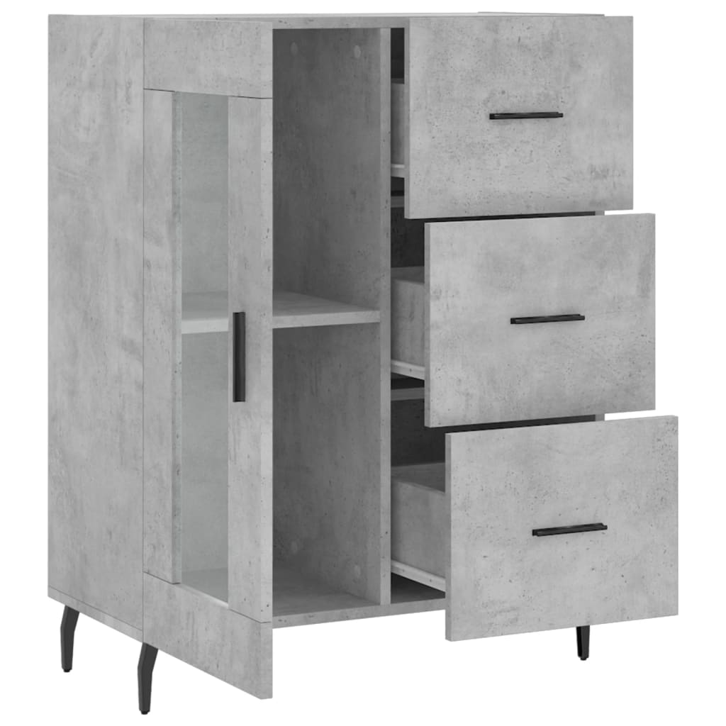 vidaXL Servantă, gri beton, 69,5x34x90 cm, lemn compozit vidaXL Servantă, gri beton, 69,5x34x90 cm, lemn compozit