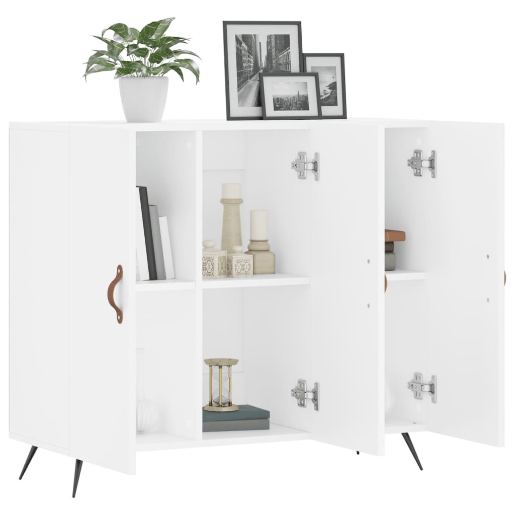 vidaXL Dulap, alb, 90x34x80 cm, lemn compozit
