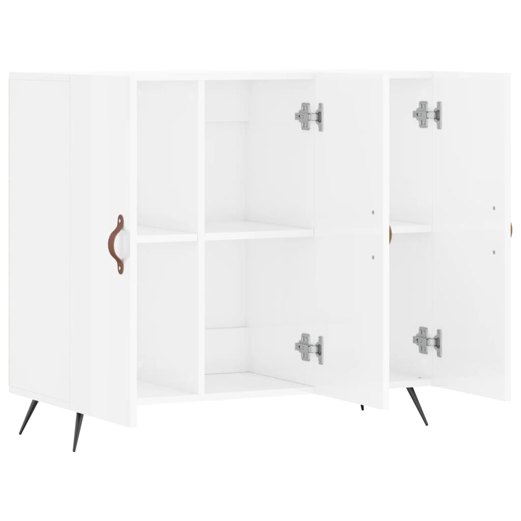 vidaXL Dulap, alb extralucios, 90x34x80 cm, lemn compozit