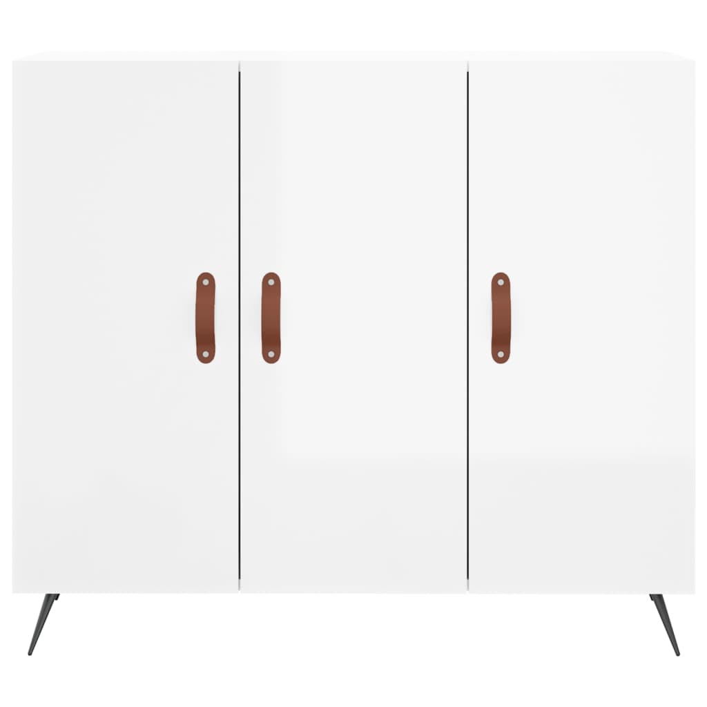 vidaXL Dulap, alb extralucios, 90x34x80 cm, lemn compozit