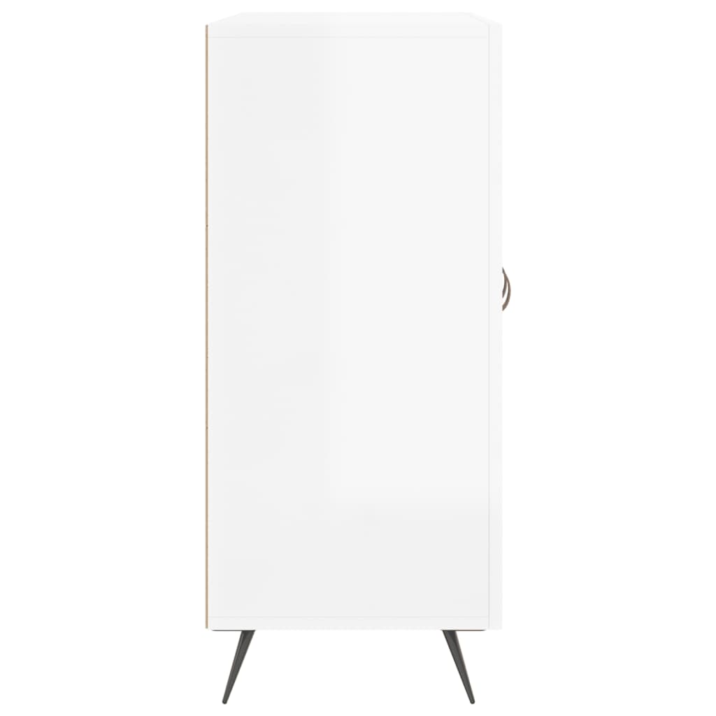 vidaXL Dulap, alb extralucios, 90x34x80 cm, lemn compozit