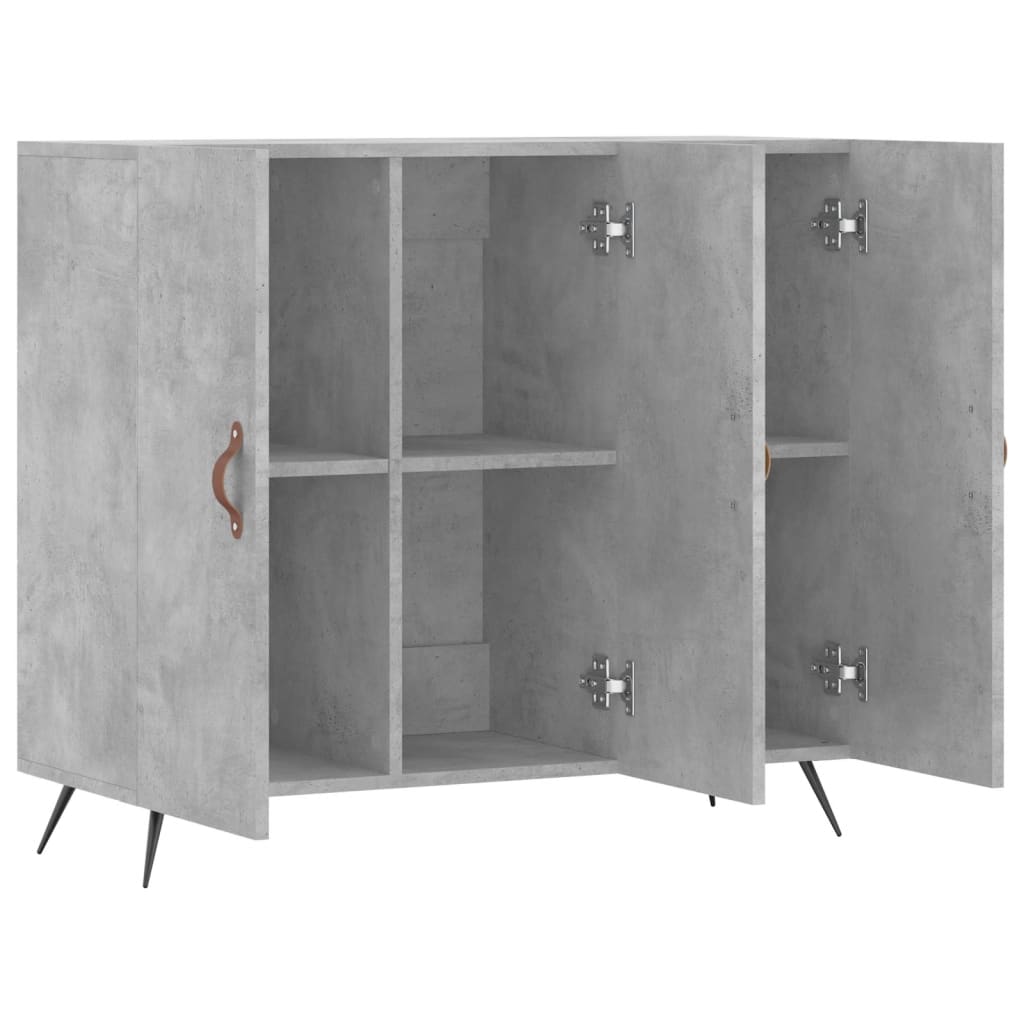 vidaXL Dulap, gri beton, 90x34x80 cm, lemn compozit