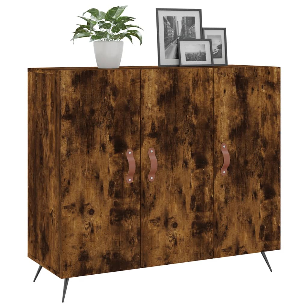 vidaXL Dulap, stejar fumuriu, 90x34x80 cm, lemn compozit