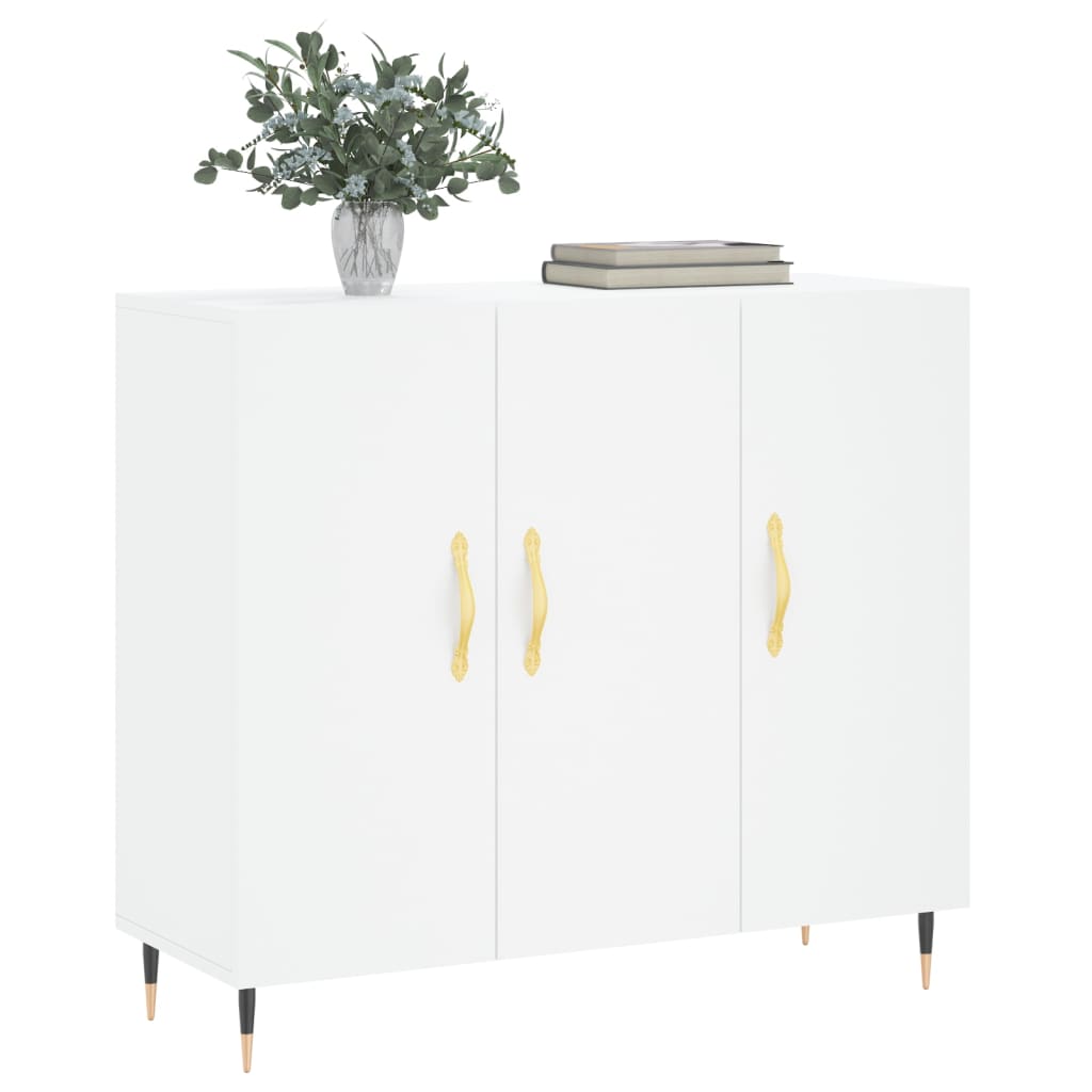 vidaXL Dulap, alb, 90x34x80 cm, lemn compozit