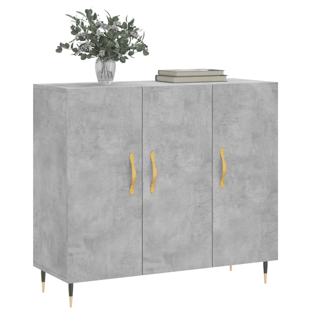 vidaXL Dulap, gri beton, 90x34x80 cm, lemn compozit vidaXL Dulap, gri beton, 90x34x80 cm, lemn compozit