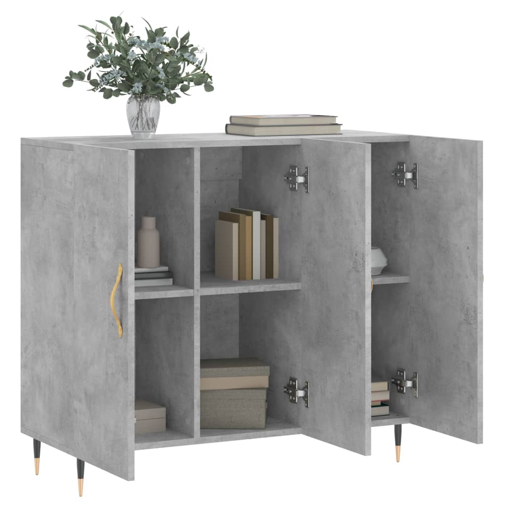 vidaXL Dulap, gri beton, 90x34x80 cm, lemn compozit vidaXL Dulap, gri beton, 90x34x80 cm, lemn compozit