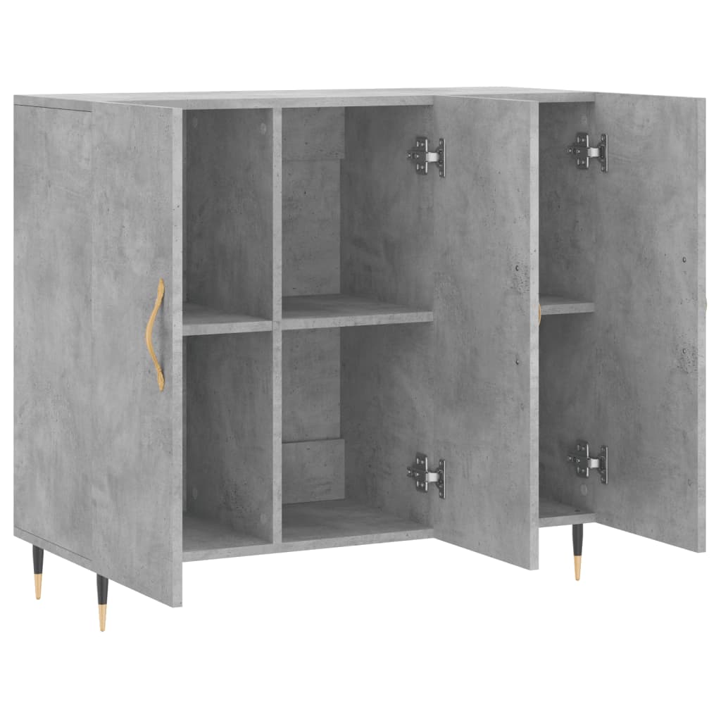 vidaXL Dulap, gri beton, 90x34x80 cm, lemn compozit vidaXL Dulap, gri beton, 90x34x80 cm, lemn compozit