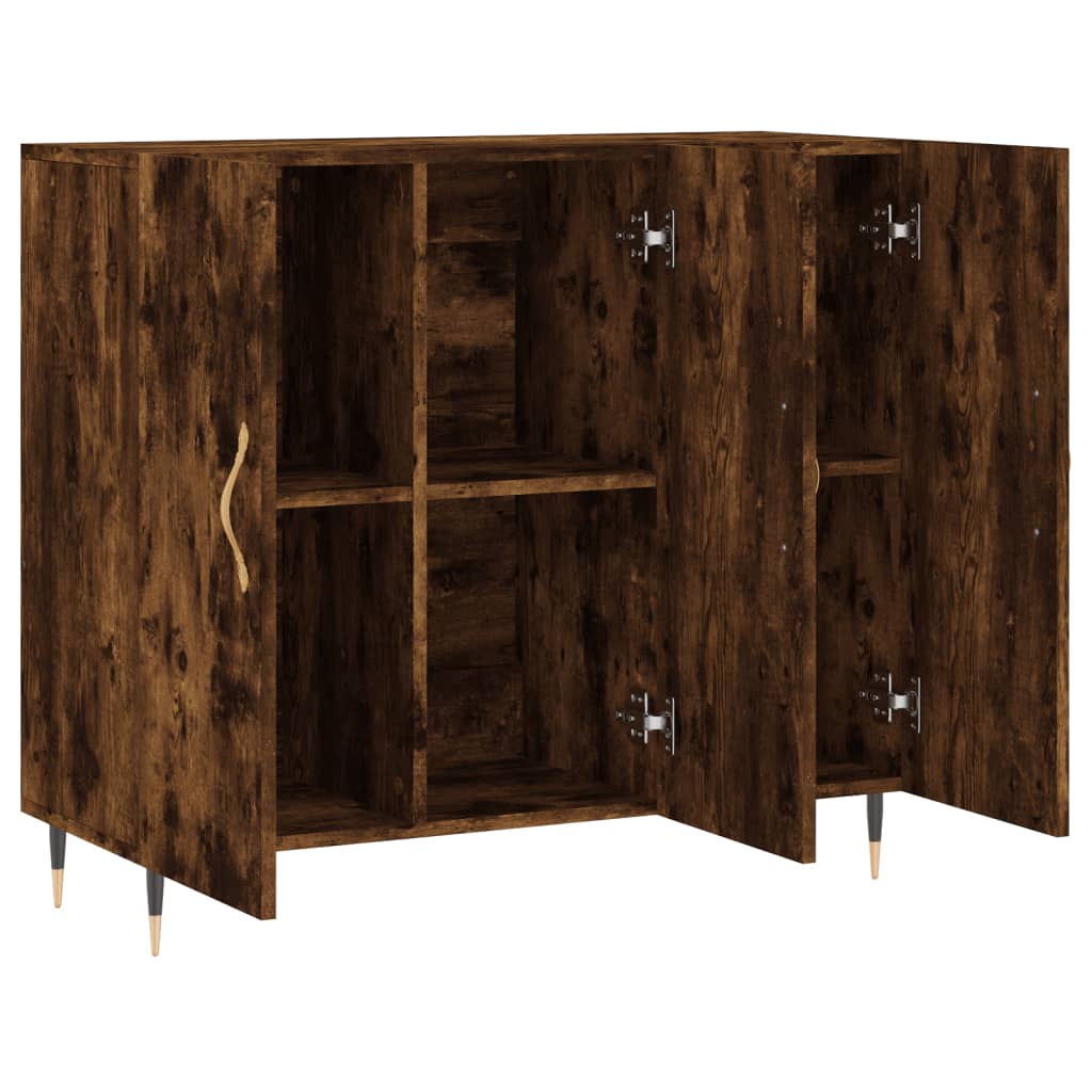 vidaXL Dulap, stejar fumuriu, 90x34x80 cm, lemn compozit