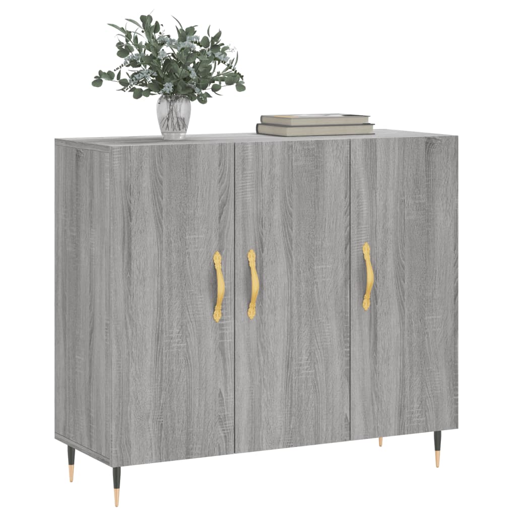 vidaXL Dulap, gri sonoma, 90x34x80 cm, lemn compozit vidaXL Dulap, gri sonoma, 90x34x80 cm, lemn compozit